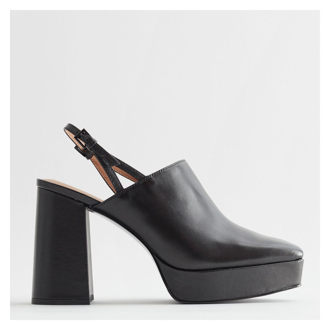 Black Leather Platform Heels main product photo