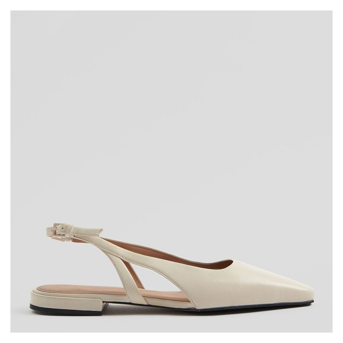 Cream Leather Slingback Ballet Flats main product photo