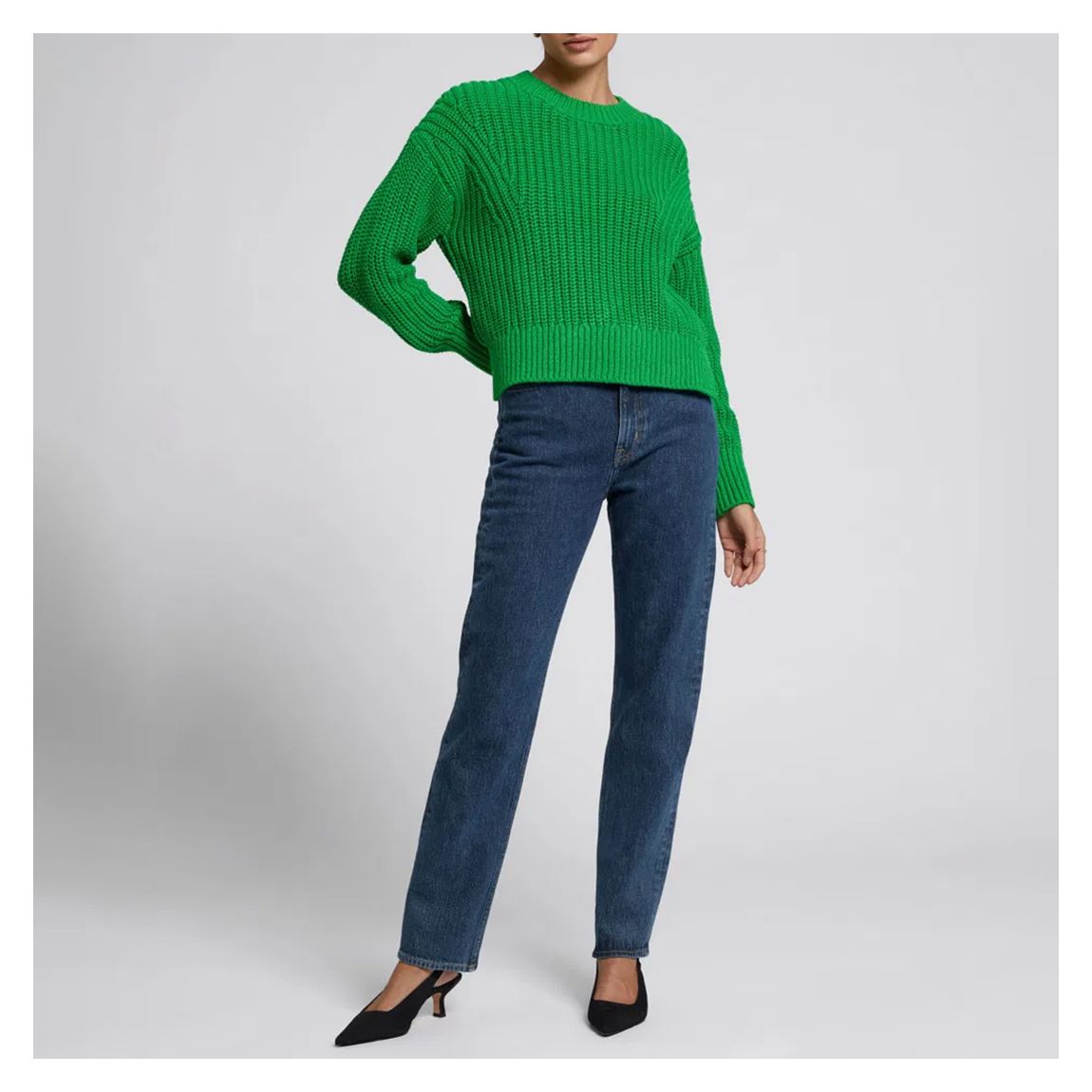 Green Round Neck Chunky Knit main product photo