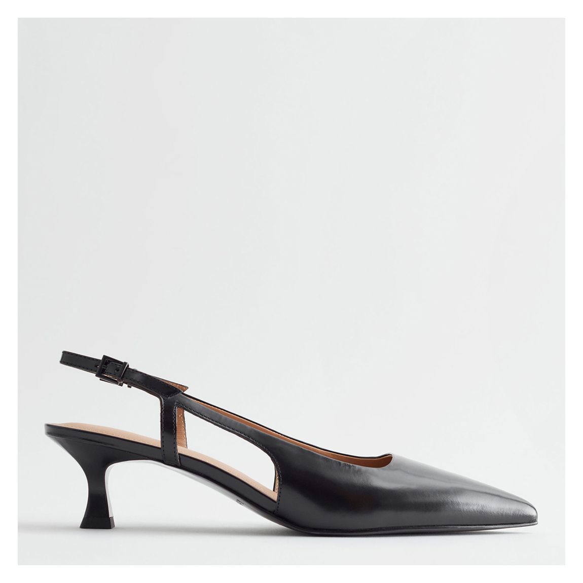 Black Leather Slingback Pumps main product photo
