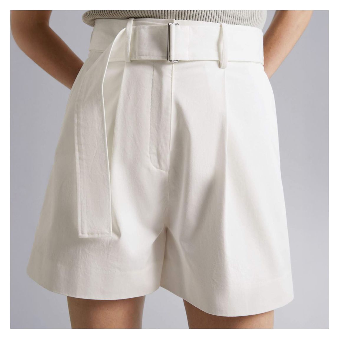 Ivory Tailored Shorts main product photo