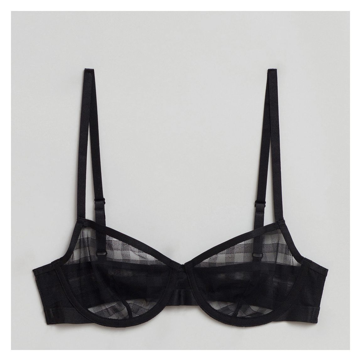 Black Patterned Underwired Bra main product photo