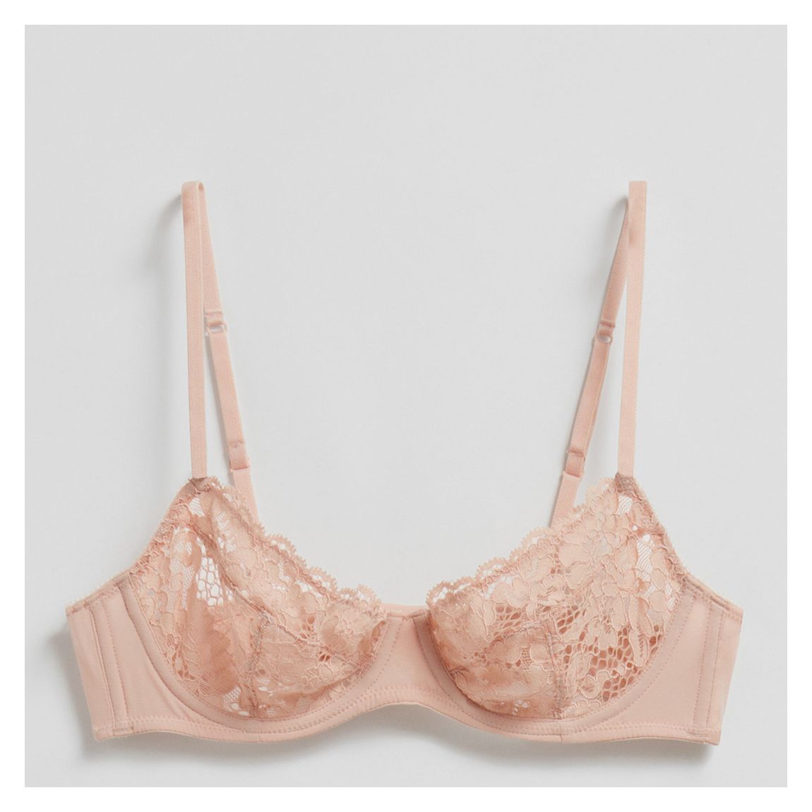 Dusty Pink Lace Underwired Bra main product photo