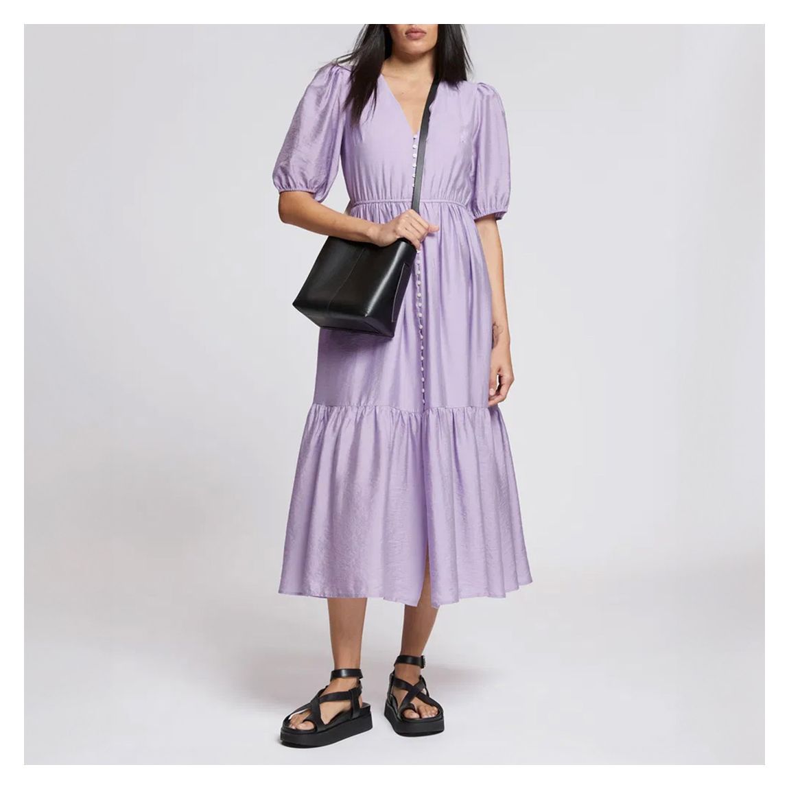 Lilac Tiered Maxi Dress main product photo