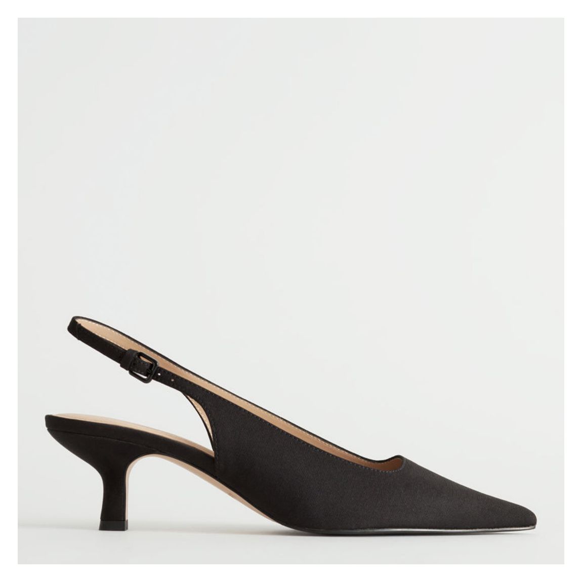 Black Pointed Slingback Pumps main product photo