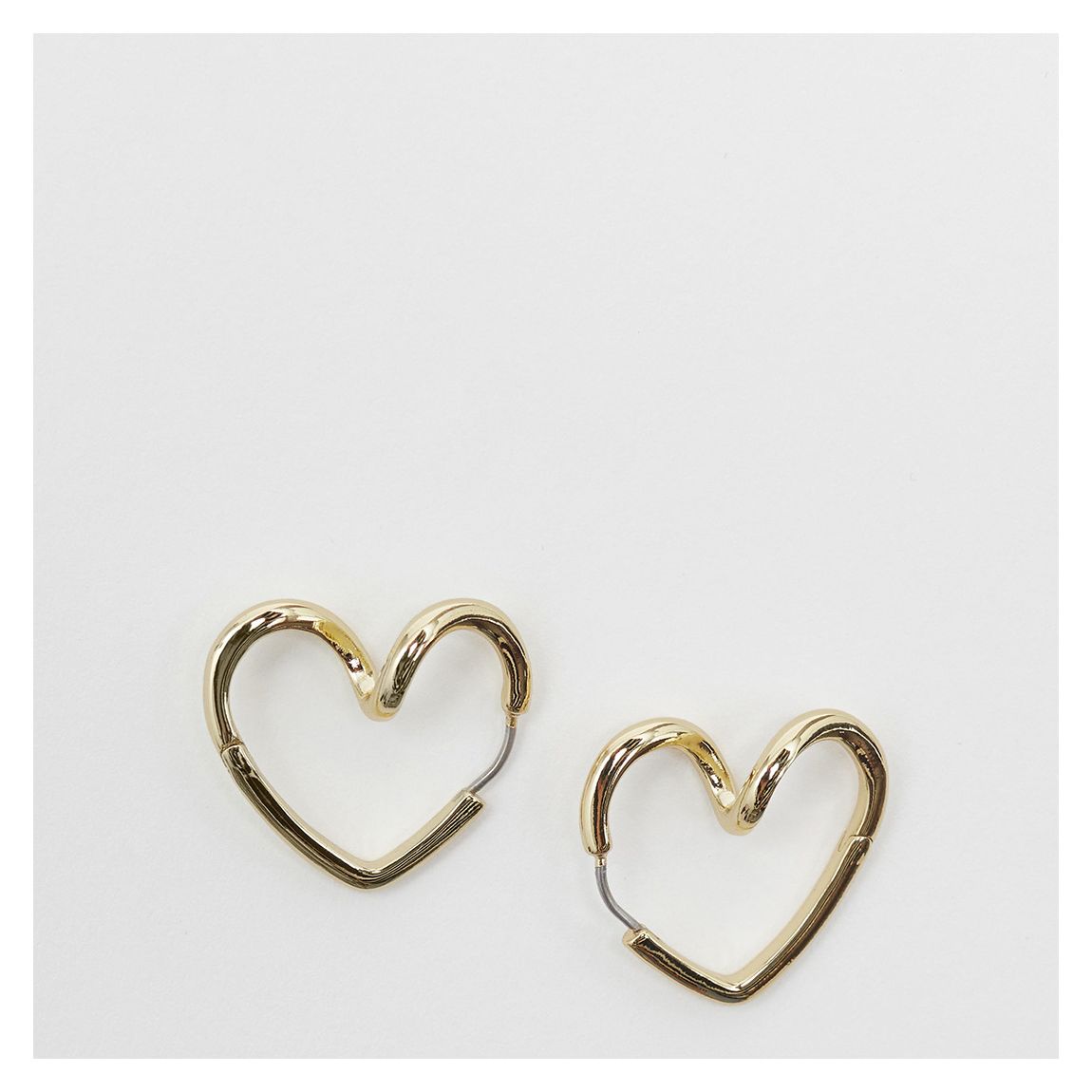Gold Heart-Shaped Hoops main product photo