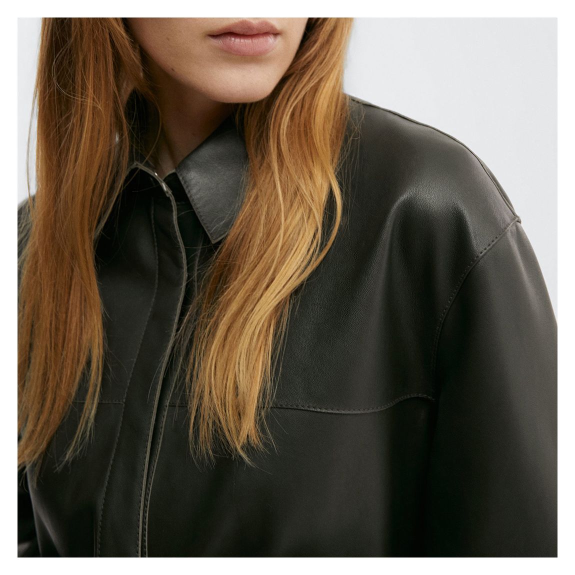 Green Leather Overshirt main product photo