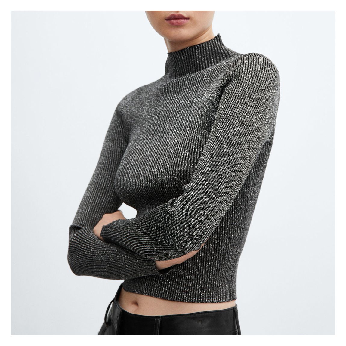 Black Lurex High Neck Jumper main product photo