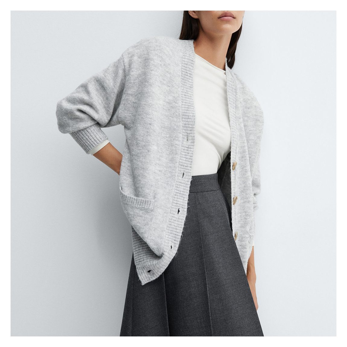 Light Grey Oversized Cardigan main product photo