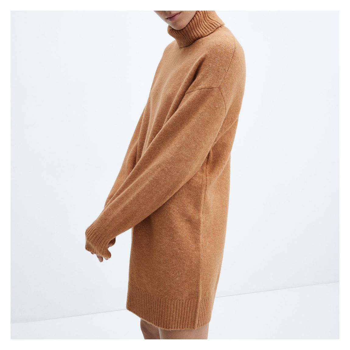 Brown Turtle Neck Knit Dress main product photo