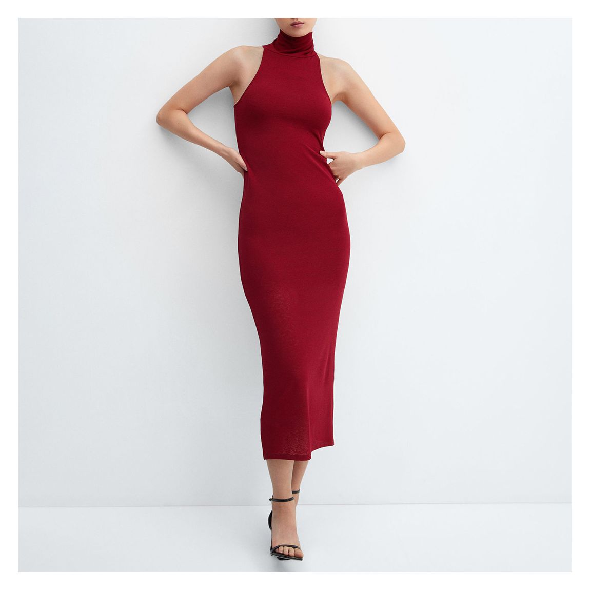 Burgundy Turtleneck Midi-Dress main product photo