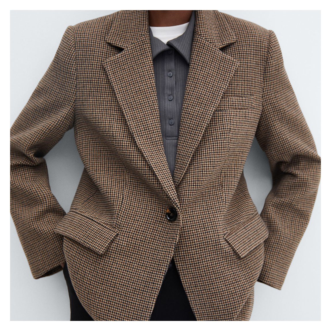 Brown Lapels Houndstooth Suit Blazer main product photo