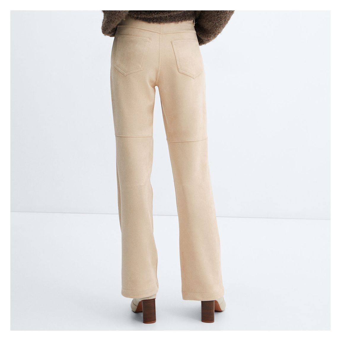 Nude Faux Suede Trousers main product photo