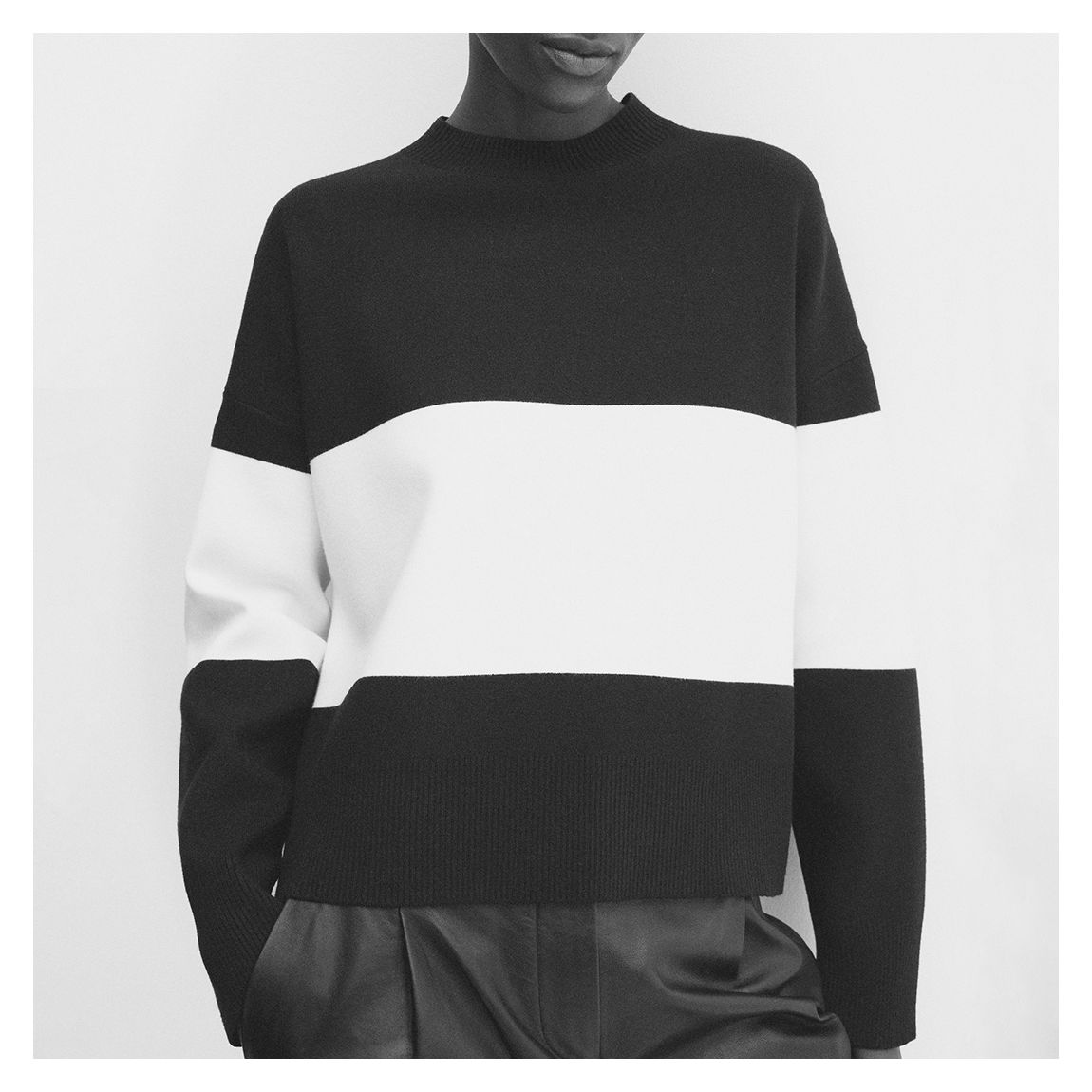 Black Oversized Striped Jumper main product photo