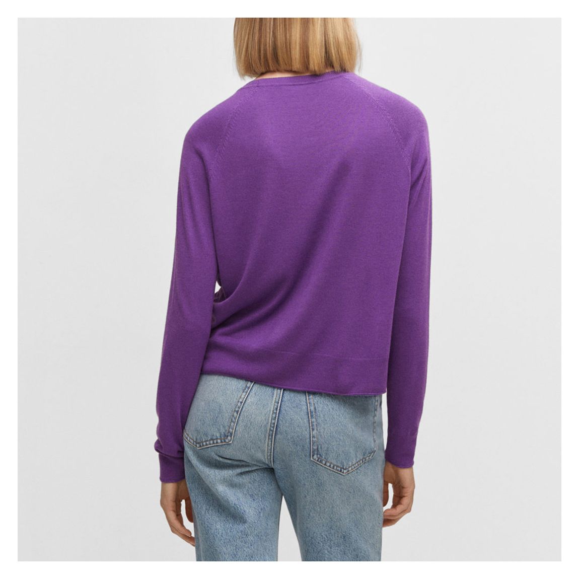 Purple Boat Neck Cashmere Blend Jumper main product photo
