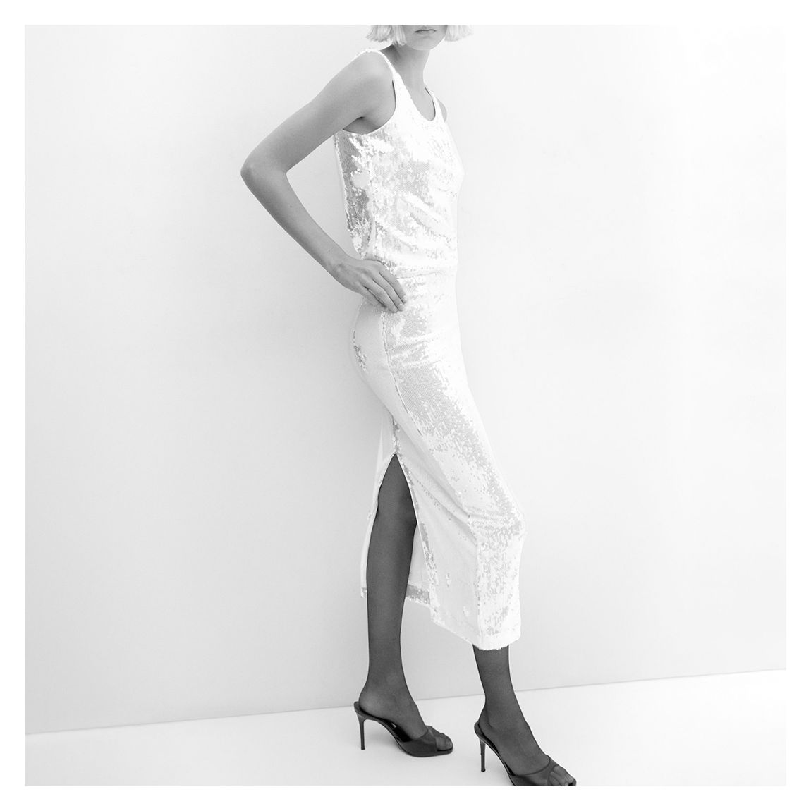 White Sequin Skirt main product photo
