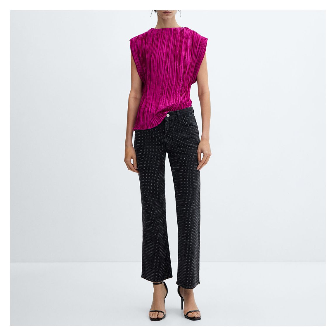 Fuschia Cowl Pleated Blouse main product photo