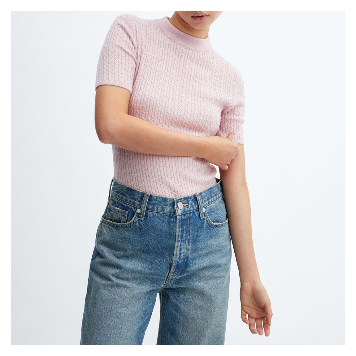 Pink Short-Sleeve Wool Jumper main product photo