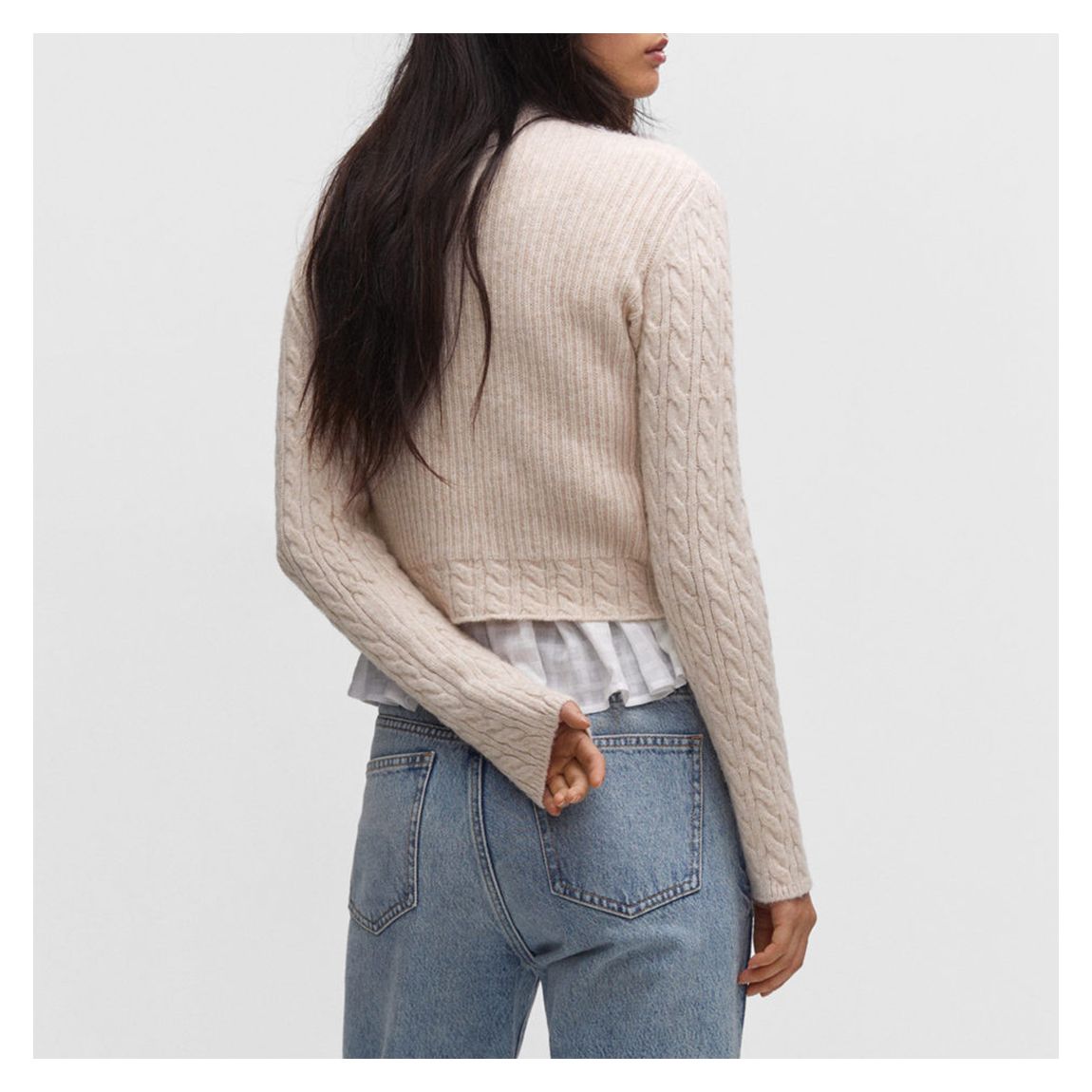 Blush Cable Knit Cropped Jumper main product photo