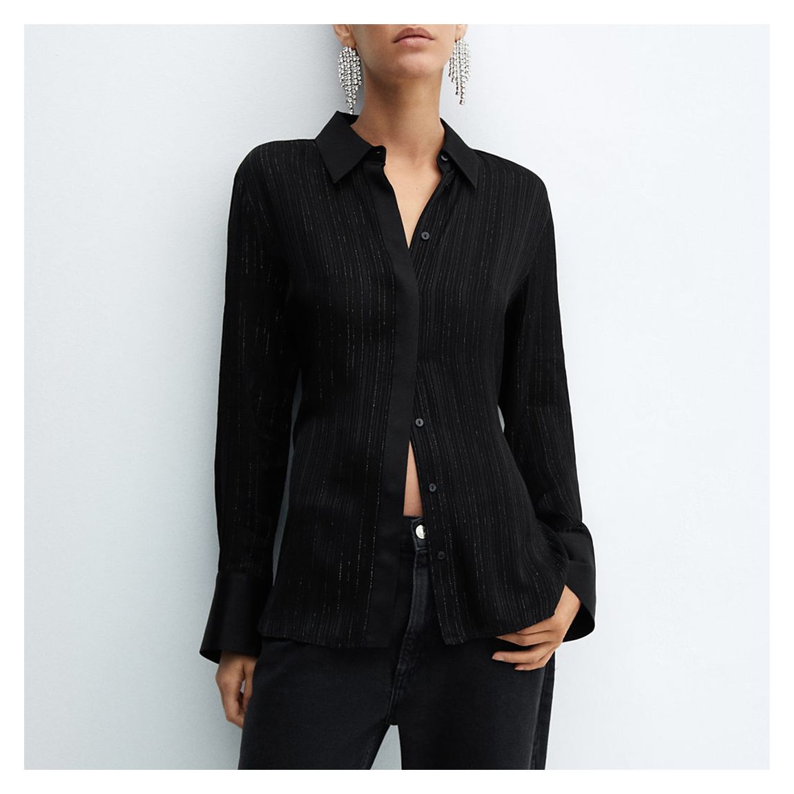 Black Metallic Thread Shirt main product photo