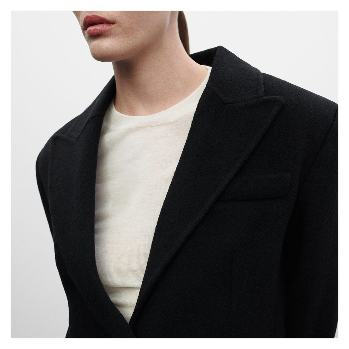 Black Cashmere Tailored Wool Coat main product photo