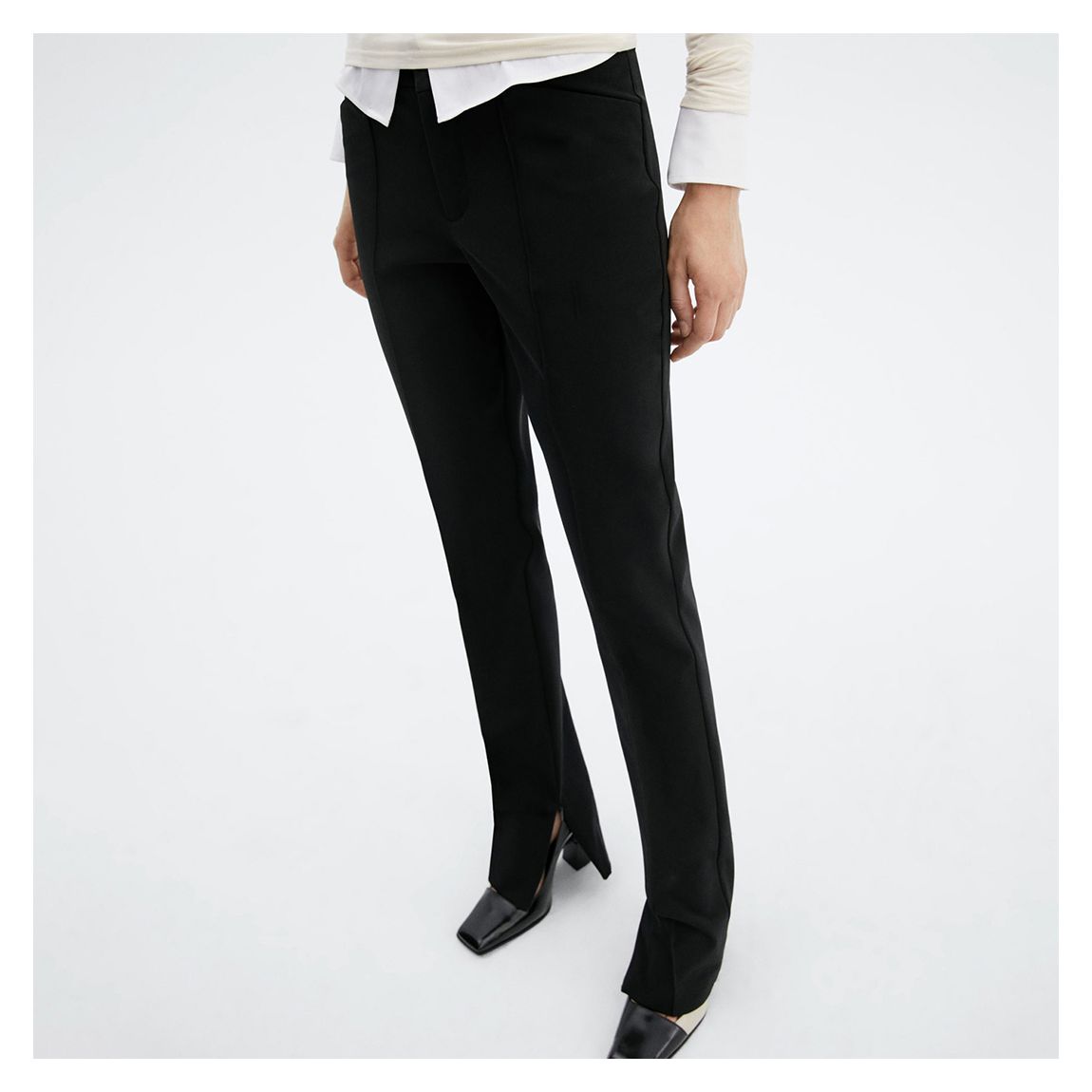 Black Zipped Hem Trousers main product photo