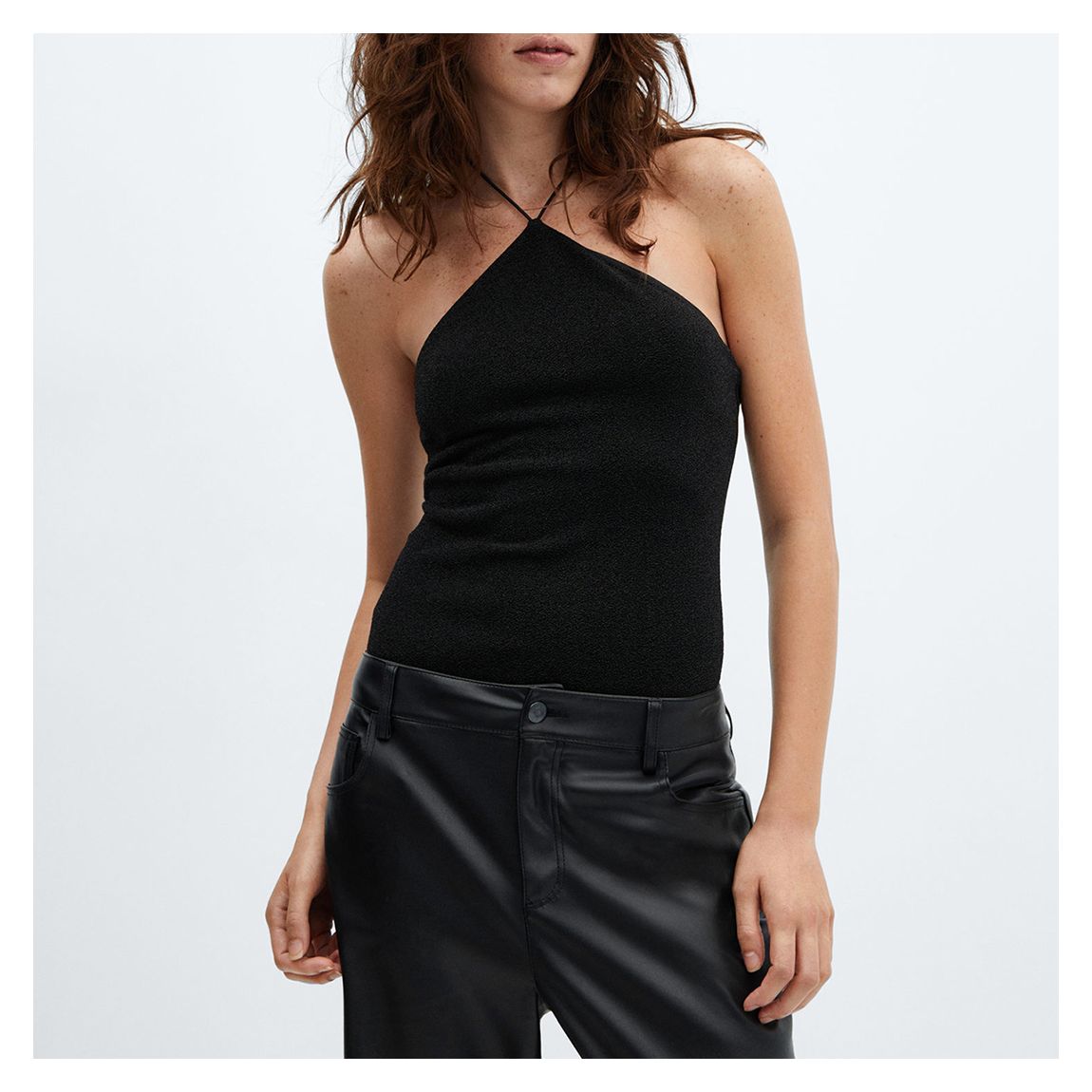 Black Halter-Neck Lurex Bodysuit main product photo