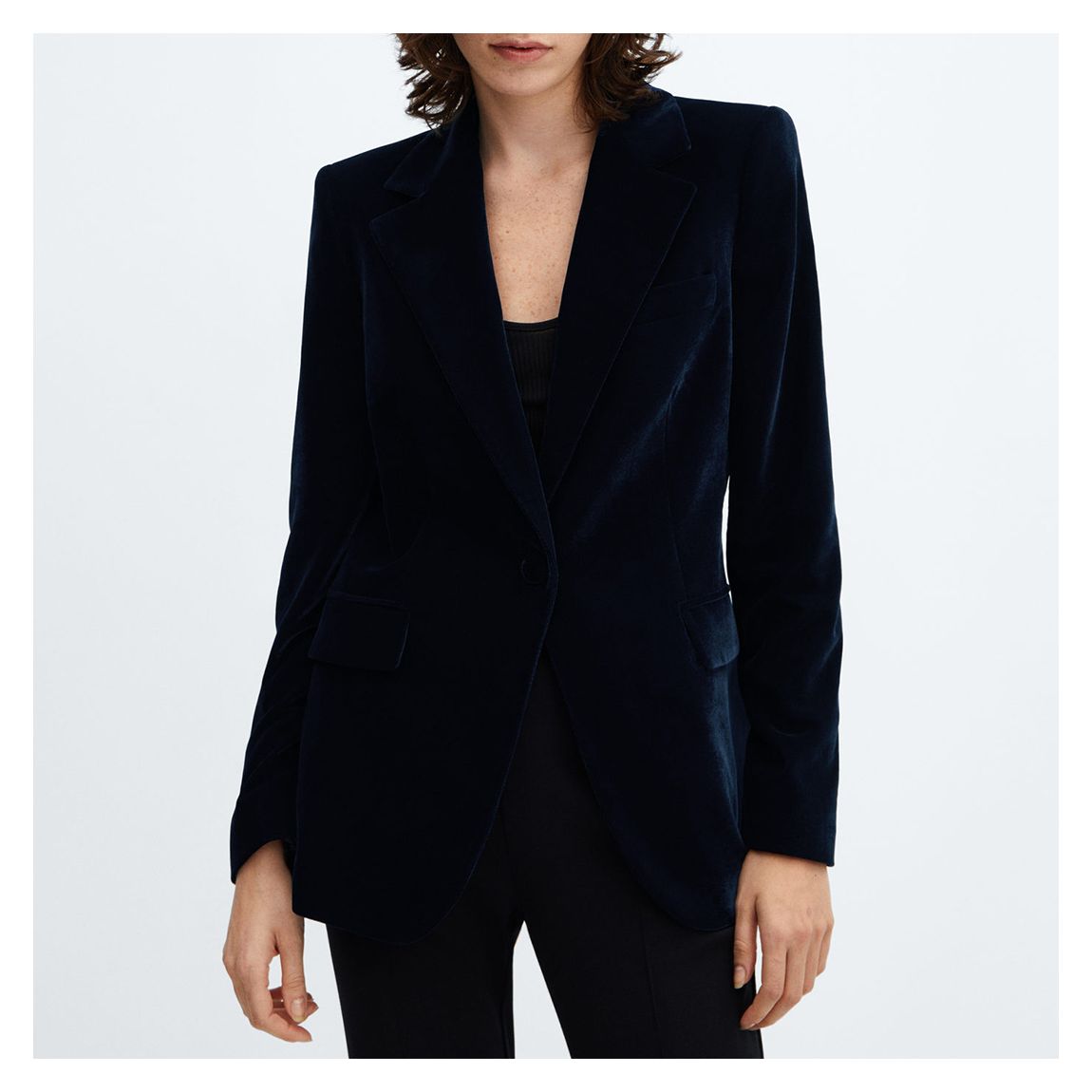 Navy Velvet Blazer main product photo