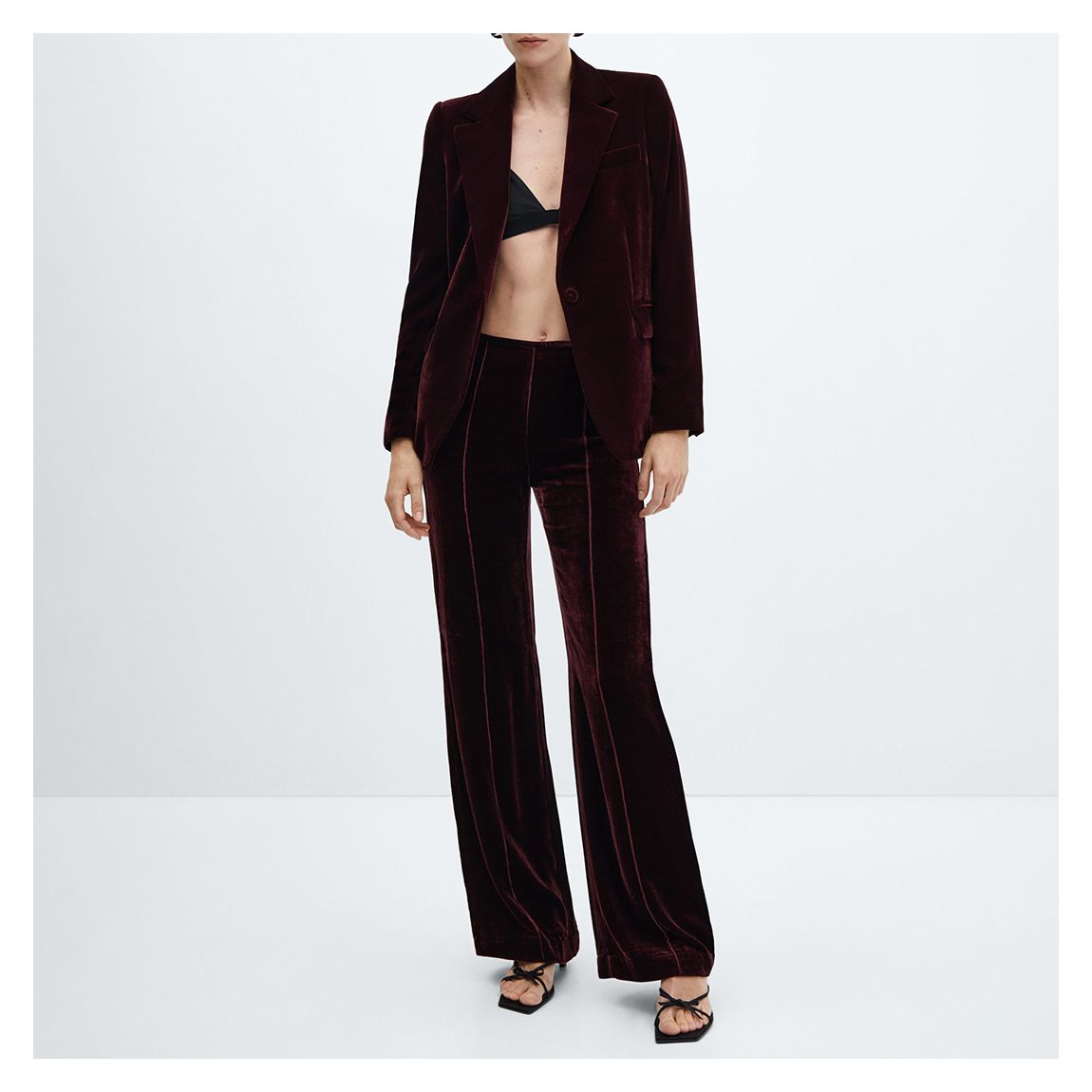 Burgundy Velvet Blazer main product photo
