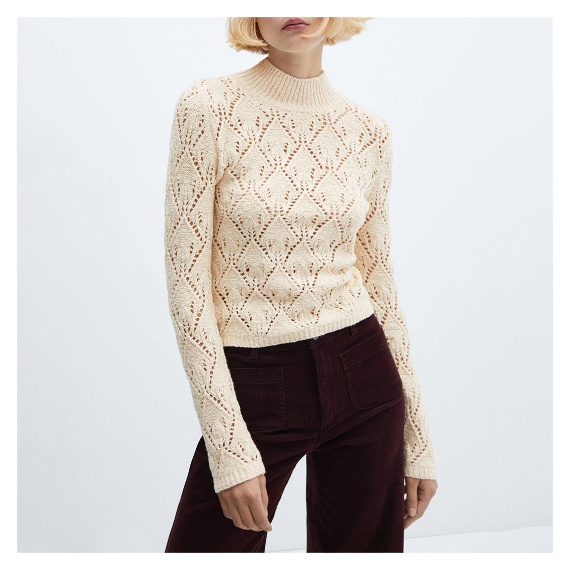 Ecru Open Work-Detail Jumper main product photo