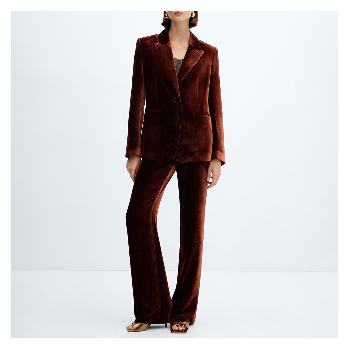 Burnt Orange Velvet Suit Blazer main product photo