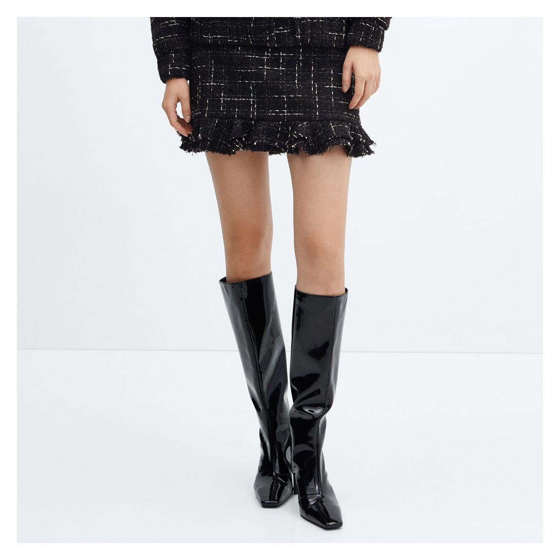 Black Ruffled Tweed Skirt main product photo