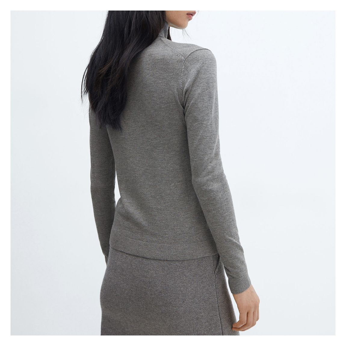 Grey Fine-Knit Turtleneck Jumper main product photo