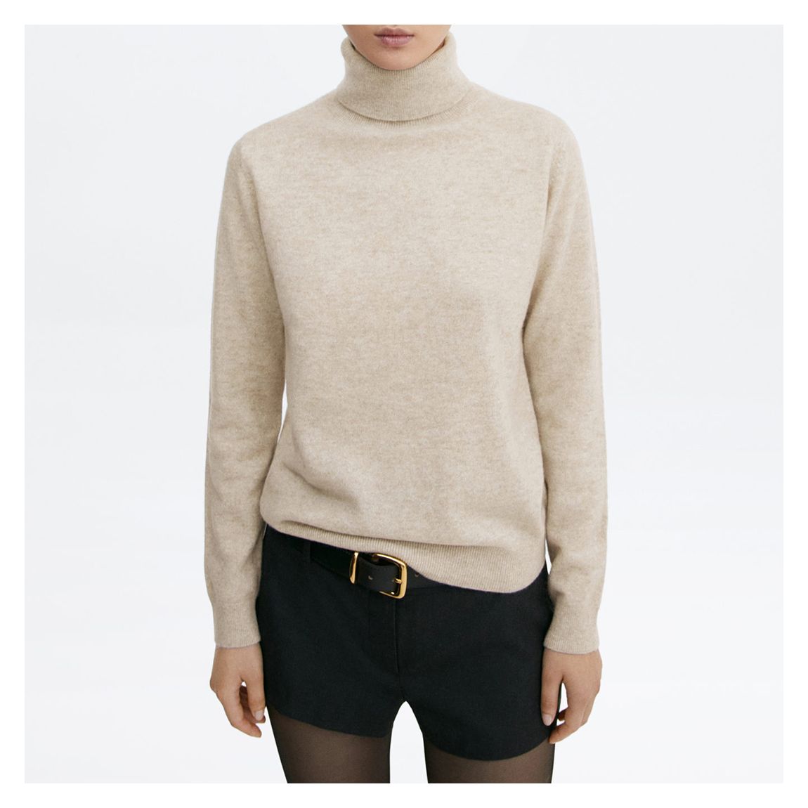 Grey Cashmere Turtleneck Jumper main product photo