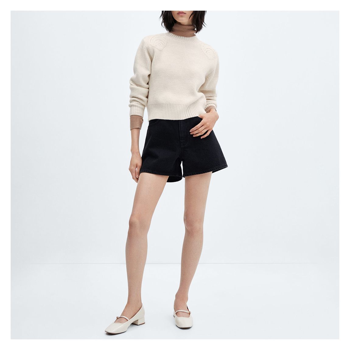 Ecru Jumper With Shoulder Detail main product photo