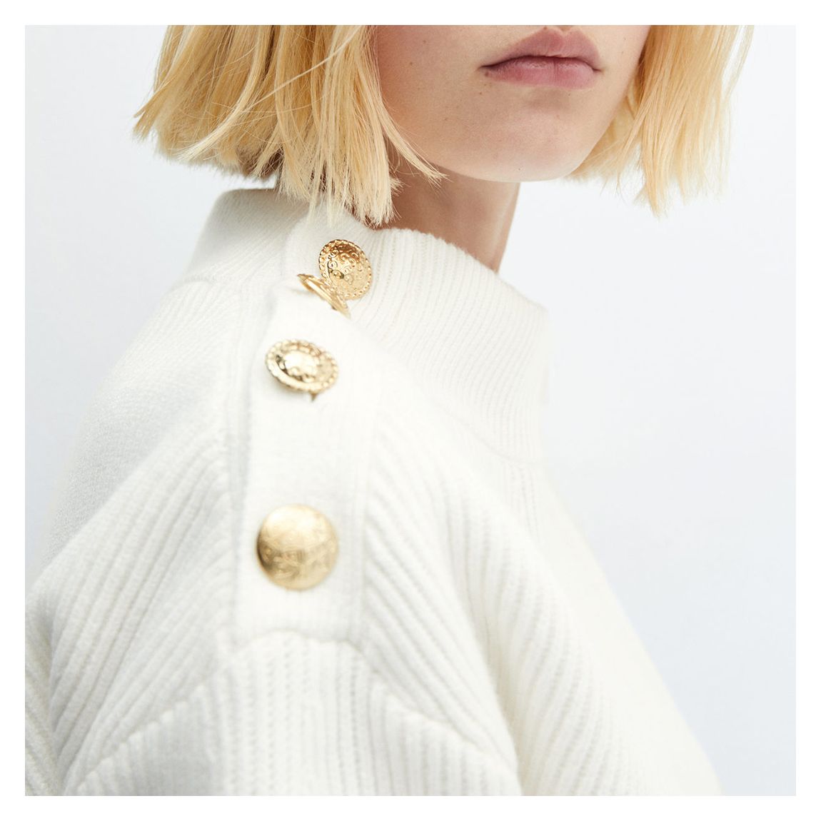 Off White Ribbed Jumper main product photo