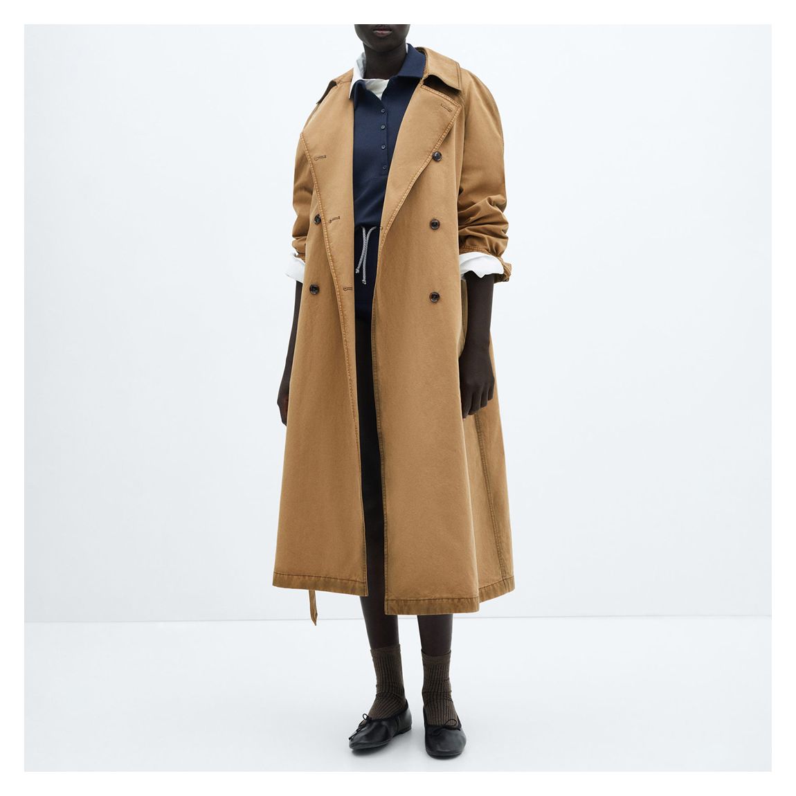 Camel Slouchy Trench Coat main product photo