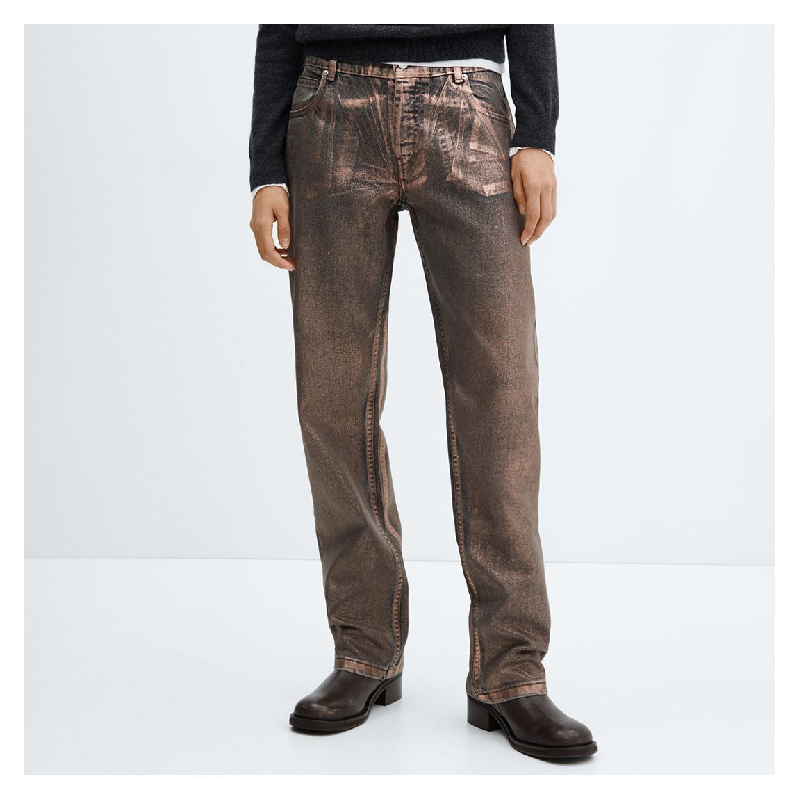 Copper Straight Foil Jeans main product photo