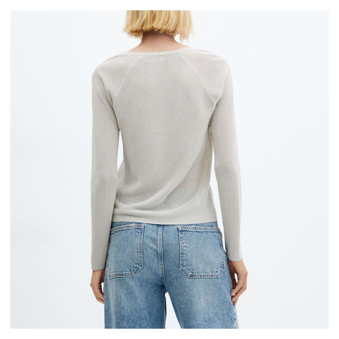 Silver V-Neck Lurex Jumper main product photo