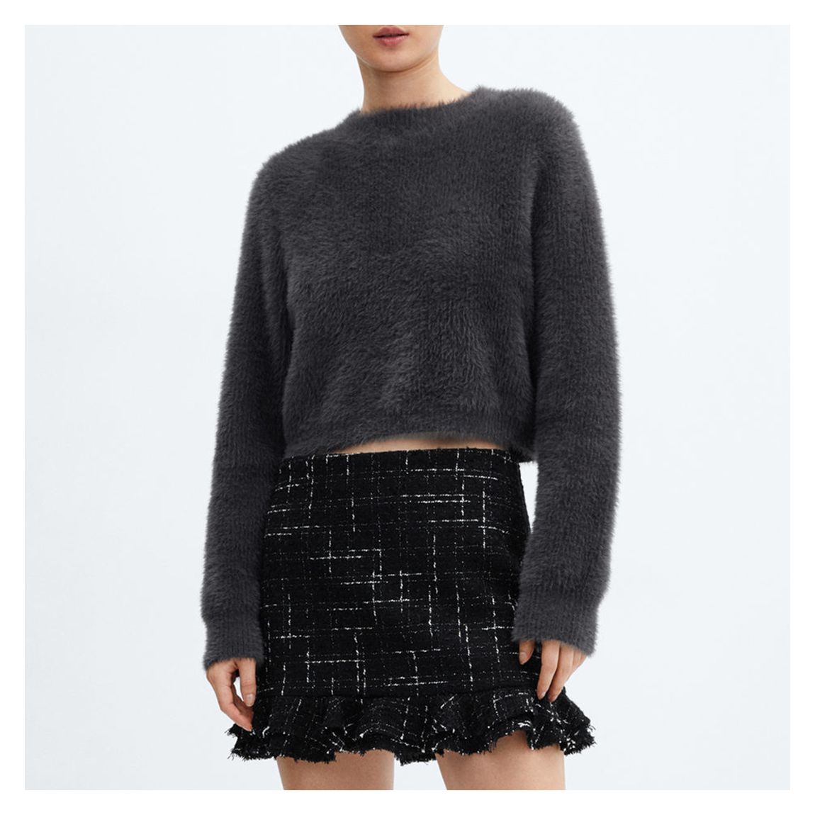 Charcoal Faux Fur Knit Jumper main product photo
