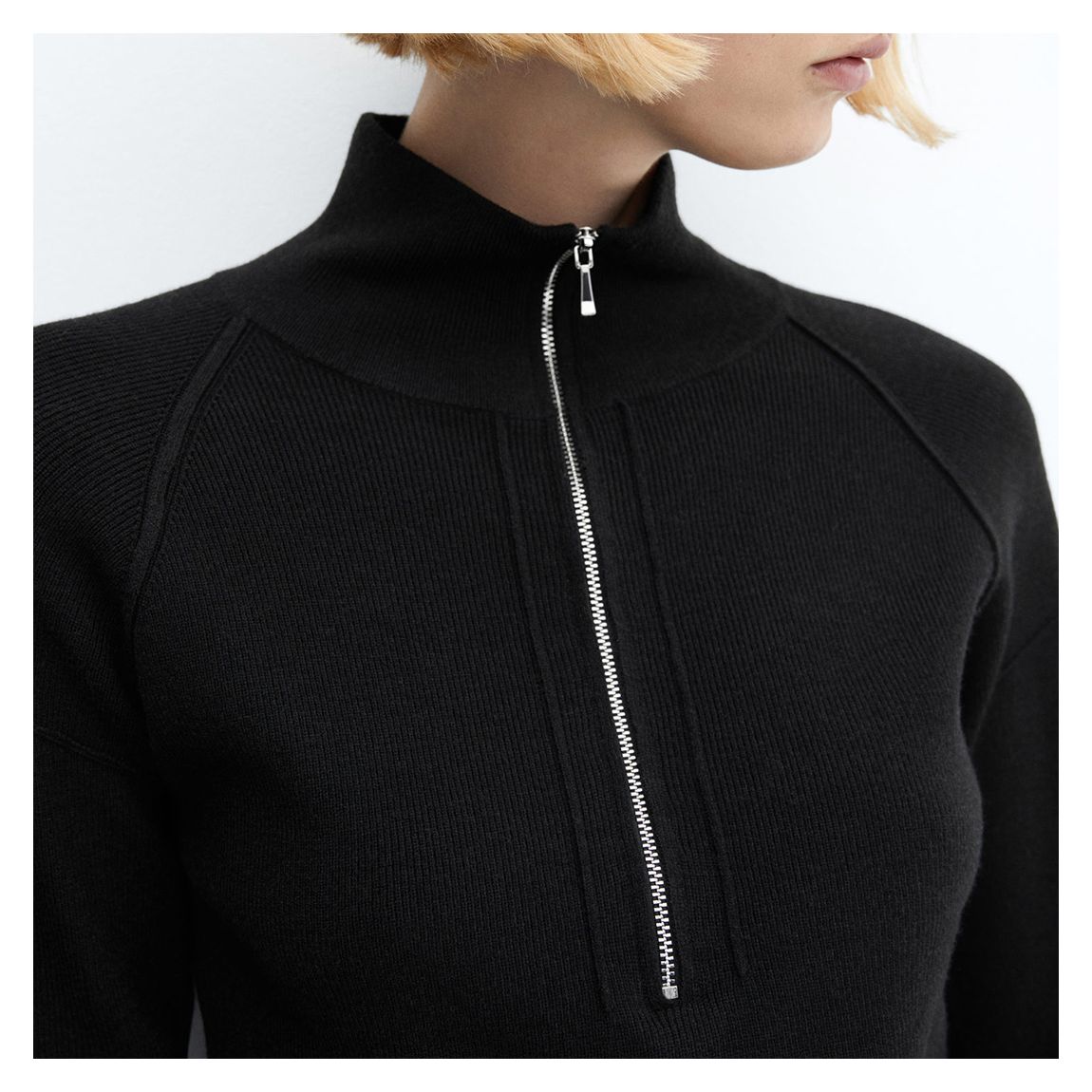 Black Zip Neck Jumper main product photo