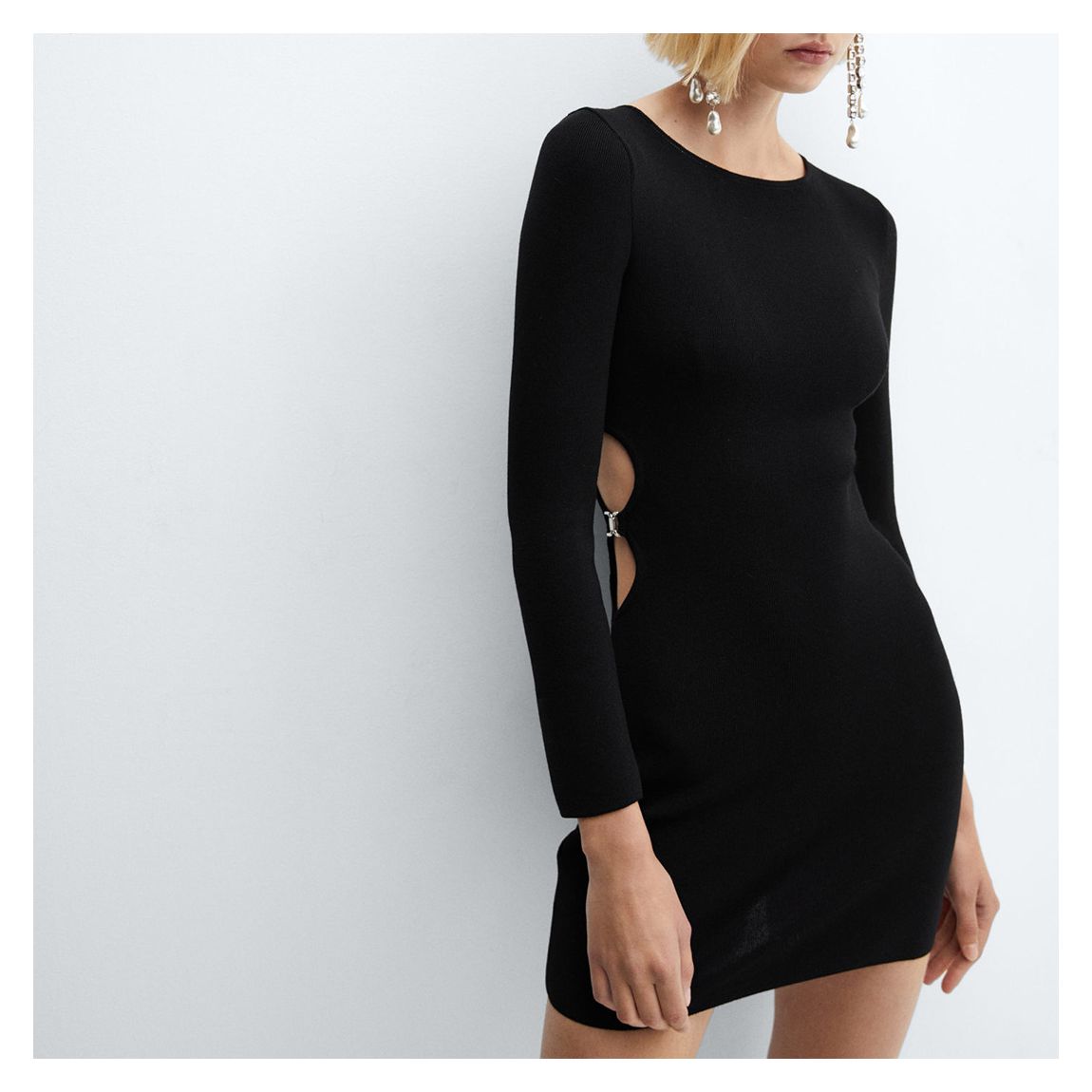 Black Metallic Dress With Cut Out main product photo