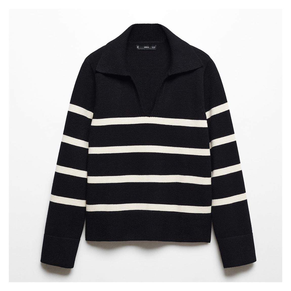 Black Striped Polo-Neck Jumper main product photo