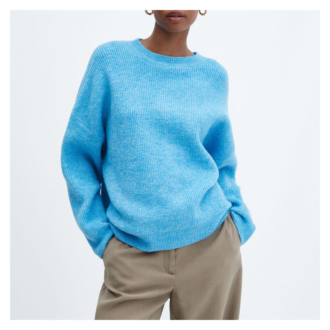 Turquoise Oversized Jumper With Dropped Shoulders main product photo