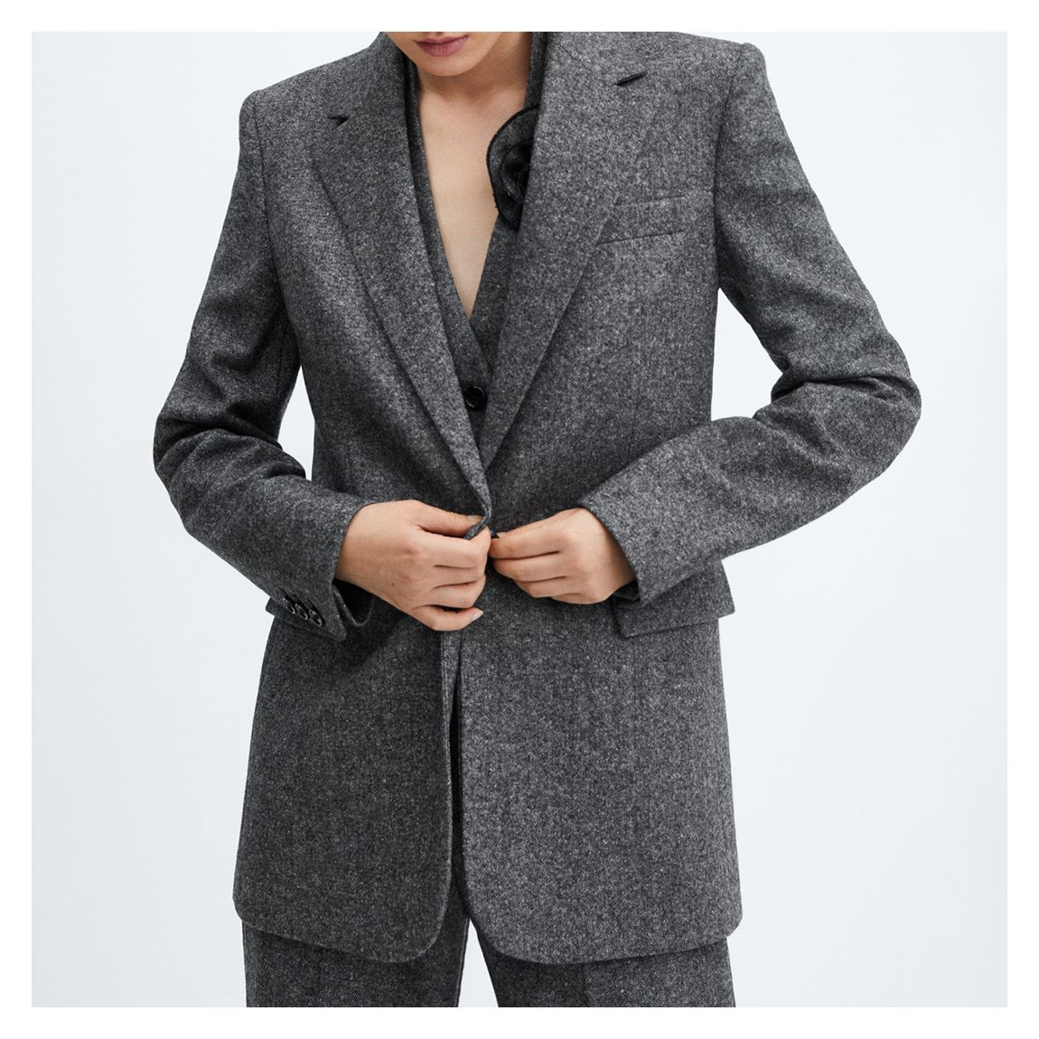 Black Wool Suit Blazer main product photo