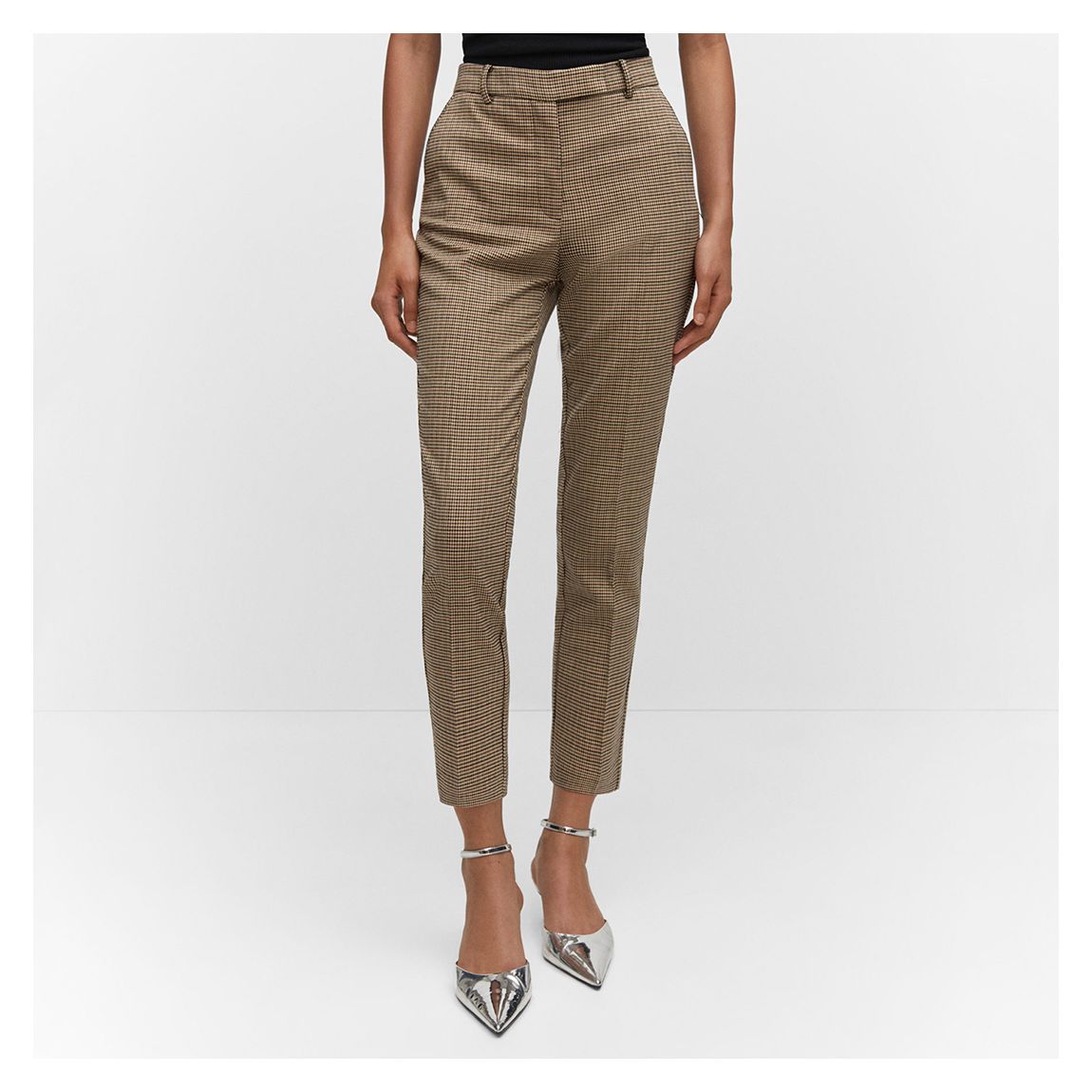 Khaki Mid Rise Skinny Trousers main product photo