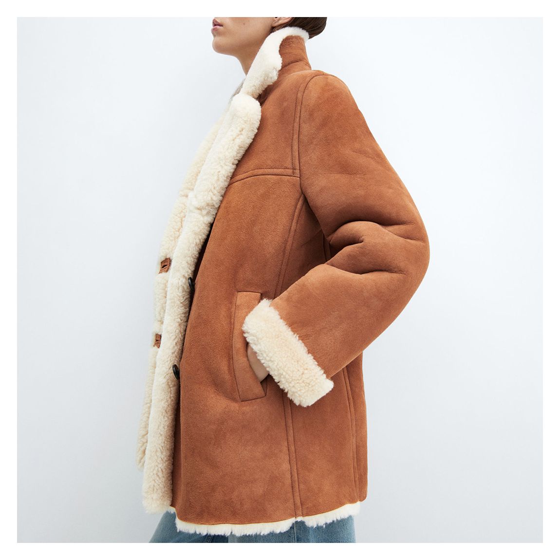 Cognac Shearling Coat main product photo