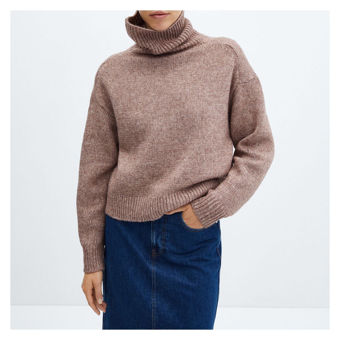Mocha Turtleneck Knitted Jumper main product photo
