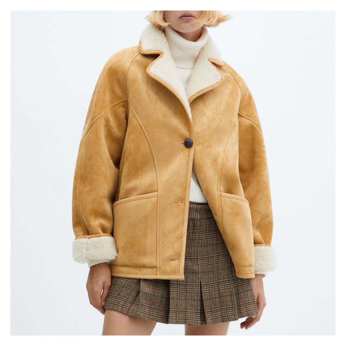 Brown Faux Shearling Jacket main product photo