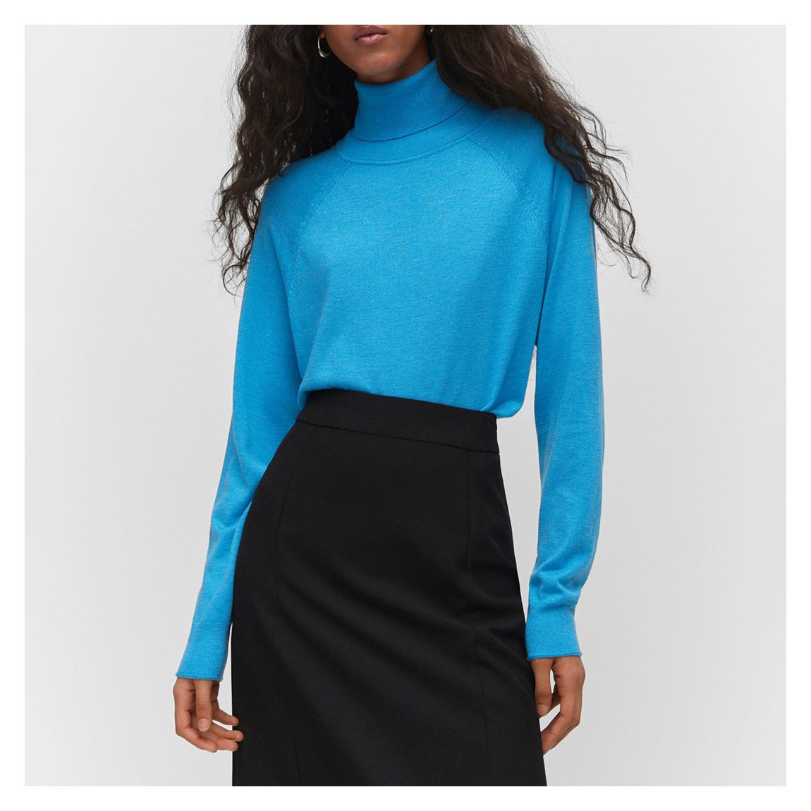 Turquoise Cashmere Blend Turtleneck Jumper main product photo